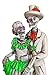 Handmade Mexican Resin Day of the Dead Catrina Couple Figurine, 30 cm