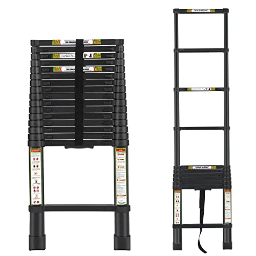 RIKADE Telescopic Ladder, 20.63FT Aluminum Telescoping Ladder with Non-Slip Feet, Portable Extension...