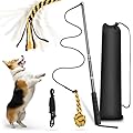 Flirt Pole Dogs, Extendable Teaser Wand Pet Flirt Stick to Train Dog Agility, Dog Outdoor Play Equipment with 2 Tease Chew Toys Rope for Small Medium Dogs Chewing Interactive Entertained Pulling