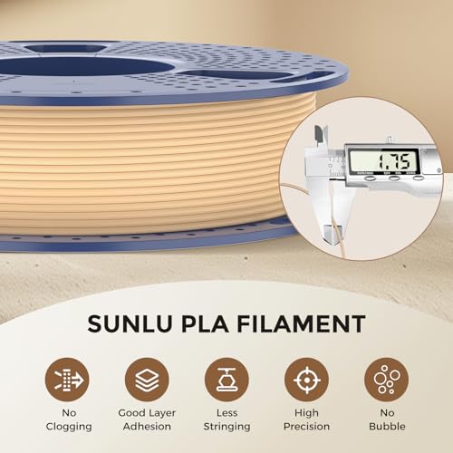 Image of SUNLU Real Wood Fiber PLA Filament 1.75mm, 250g Spool, 4 Rolls Bundle | Walnut+Logs+Cherry+Maple, Natural Matte Texture, Reduced Clogging