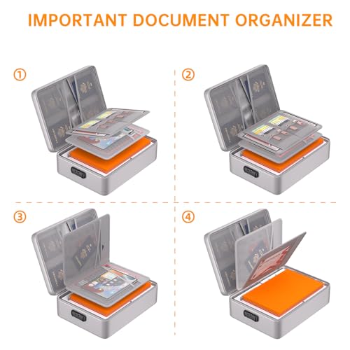 Image of DocSafe 5200F Fireproof Document Organizer Box with Lock, Silver (Soft)