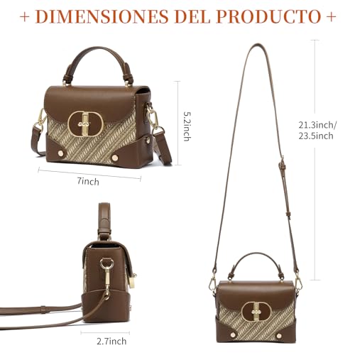 Image of Women's Recycled Leather Top Handle Tote Crossbody Work Bag