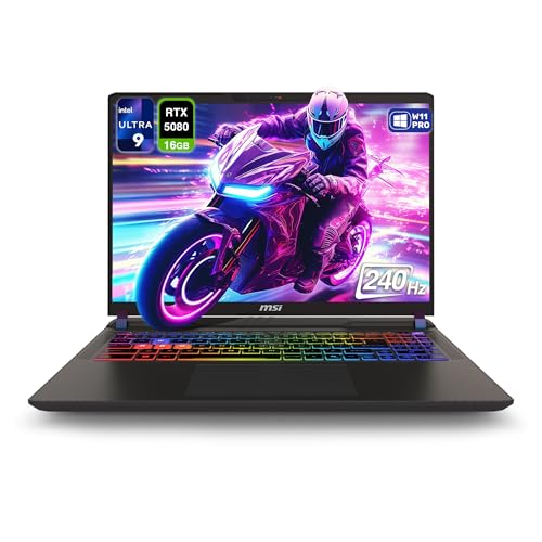 MSI Vector 16 HX AI 400 Gaming Laptop, Intel Ultra 9-275HX, 64 GB DDR5 RAM, 1 TB PCIe SSD, 16