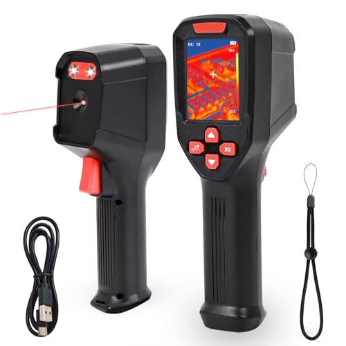 Handheld Thermal Imager, 320 x 240 TISR Resolution, 7–15-Hour Battery Life, 240 x 240 Infrared Resolution, -4°F to 1022°F, Automatic Storage, 25 Hz Infrared Camera, with high/Low Temperature Alarms