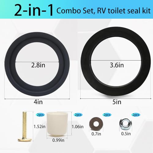 Image of altivox RV Toilet Seal Replacement Kit for Dometic 300 /310 /320 Series - 385311652 & 385311658 Flush Ball Seal & Gasket, 2-in-1 Combo Kit| Fix Leaks, Odor-Proof, Easy Install