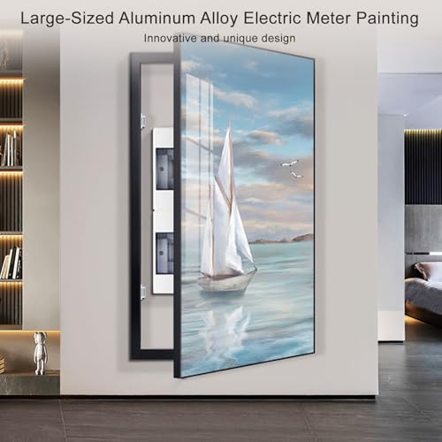 Modern Decorative Breaker Box Cover - Electric Meter Switch Art for Living Room & Home Office - Stylish Wall Decor (Blue, 40x60cm / 15.7x23.6in)