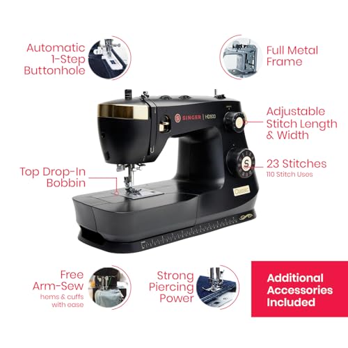 Image of SINGER Super Bundle, Heavy Duty 500 Sewing Machine with Carrying Case | Accessories included, 23 built-in stitches, strong motor, strong piercing power, 1-step buttonhole, metal frame, LED light