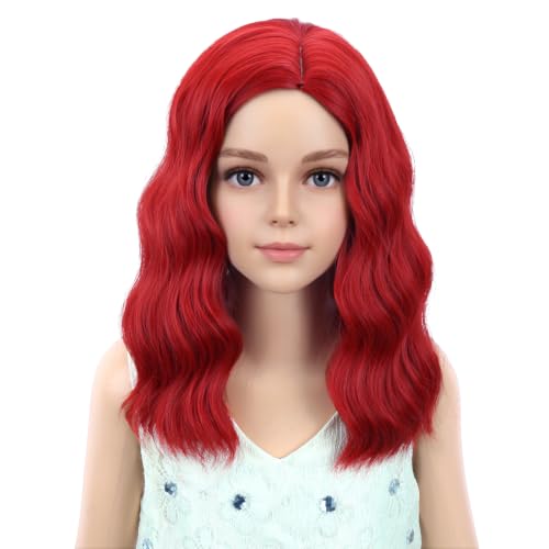 Image of PATTNIUM Kids Children Red Wig for Girls Short Wavy Red Wig Cosplay Halloween Party Costume Synthetic Wigs