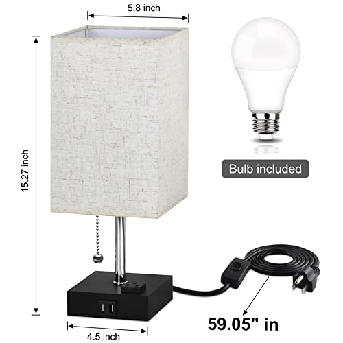 Comzler Usb Bedside Table Lamp, Comzler Bedroom Lamp With 3 Color Temperatures thumb #3