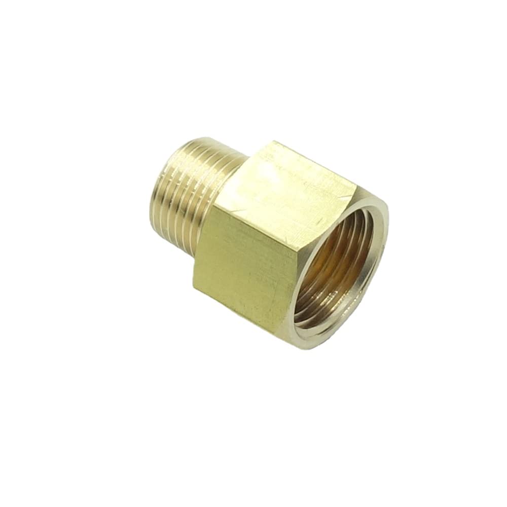 CDQBWKJGFJ 5-Pack Brass Pipe Reducer Couplings, 1/2" X 3/8" NPT Female To Female, For Water, Gas & Oil - View #2