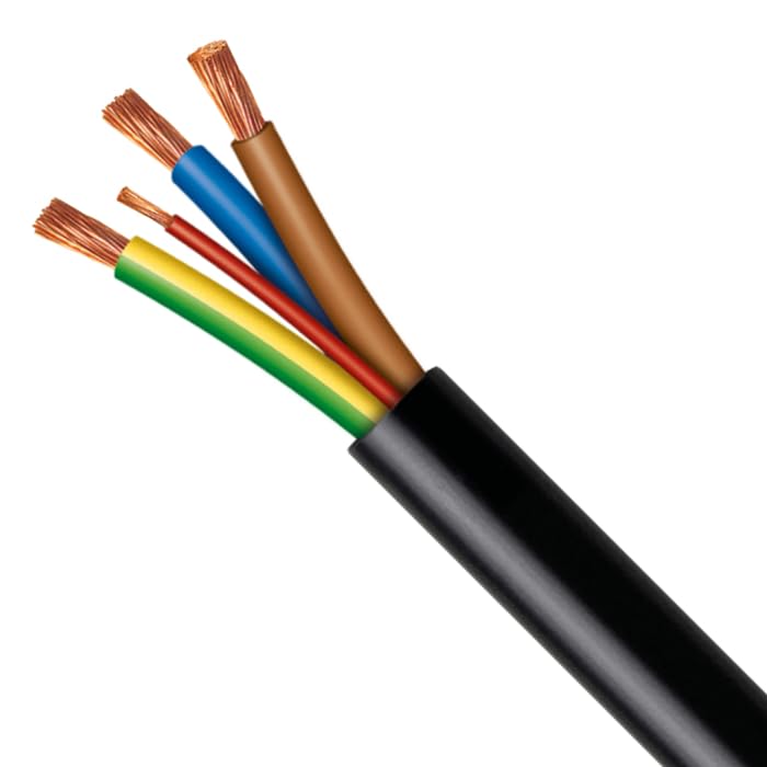 H07RN-F Heavy Duty Rubber Flexible Cable - Various Sizes & Cores (4 Core 1.5mm, 5 mtr)