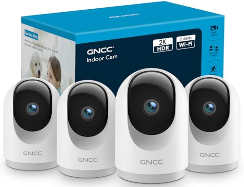 GNCC 2K 3MP Camaras Vigilancia Domicilio WiFi（Pack 4）, Camara Vigilancia WiFi In