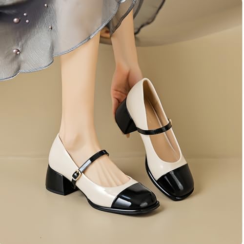 Image of Women's Platform Mary Janes Heart Cat Buckle Rivets Ankle Lolita Gothic Princess Platform Pumps Patent Leather Thorn Vintage Traditional Embroidery Upper Dress Shoes