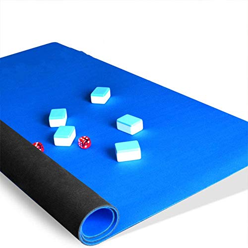 Professional Game Table Cover (32.6 x 32.6 in) - for Mahjong, Card Games, Board Games, Tile Games - Non-Slip - Blue Color