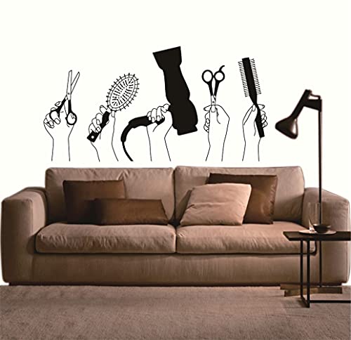 Sticker mural porte salon de coiffure vinyle premium elegant