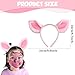 NUOGUAYI Tier Haarreifen, Cartoon Party Schwein Haarreif, Haarreif Damen Tier, Haarreifen Kinder, Haarschmuck, für Kinder Erwachsene, Halloween Karneval Cosplay Mottoparty