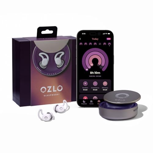 Ozlo Sleepbuds® | Comfortable Side Sleeper Headphones | Up to 10 Hours of Bluetooth LE Streaming | Science-Backed Sleep Sounds | Snore Blocking Comfortable Earbuds