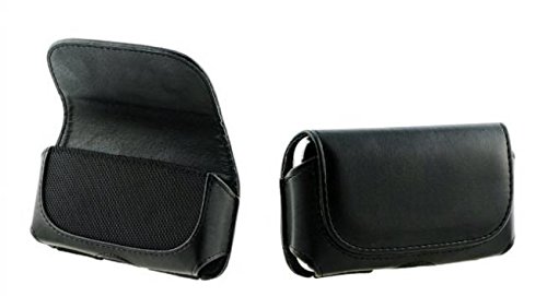Black Leather Side Case Cover Protective Pouch Belt Holster Clip Compatible with AT&T Alcatel Cingular Flip 2 - Boost Mobile Alcatel Go Flip - Sprint Alcatel Go Flip