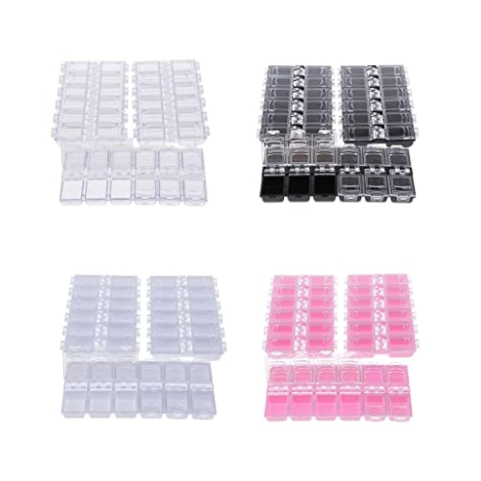 3Pc 12 Grids Plastic Organizer Container for Beads
