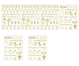 Goldene Aufkleber für Taufkerzen und Kommunionskerzen 6er Set religiöse Motive zum Dekorieren von Kerzen, Alben, Karten und mehr, ideal für besondere Ereignisse und Feiern