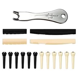 Dcolor Guitar Bridge Pins Puller Pulling Remover Extractor Tool with 2 Pack Guitar Saddle Nut and 12 Pack Guitar Bridge…