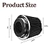 FALVFUN Car Clamp-On Air Intake Filter, 3 In 3.5 In 4 In Round Tapered Vehicle Cone Air Filters, High-Performance ＆ Washable Auto Replacement Intake Filtering Accessories, Universal Fit (Black)