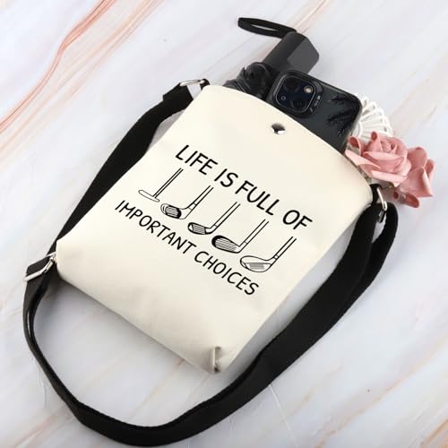 BDPWSS Golf Gifts For Women Golfer Golfing Accessories Golf Player Gift Life Is Full Of Important Choices Golf Crossbody Bag4