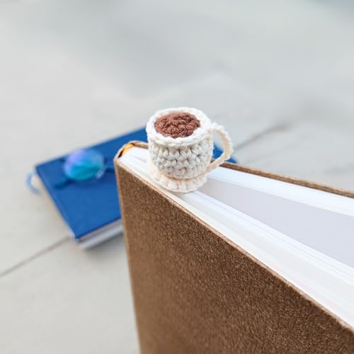 TOJE Handmade Crochet Tea Cup Bookmark,Coffee Bookmark, Book Mark...