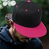 YeeHeen Snapback Hat Flat Bill Visor Hats Adjustable Hip Hop Baseball Cap for Women Men Black Rose Red #1
