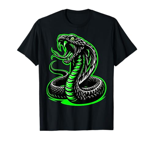 King Cobra Electric Green Snake Serpent Graffiti T-Shirt