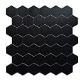 HOMEART Black Hexagon Peel and Stick Tile Aluminum Stick on Backsplash for Kitchen Bathroom Wall Tiles (12 Sheets)