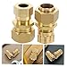 Gatuida 2pcs Straight Brass Fitting Connector Compression and Gas Pipes Brass Construction Leak Prevention Design for Home and Industrial Use
