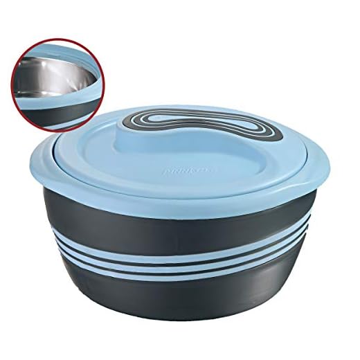 Pinnacle Serving Salad/Soup Dish Bowl - Thermal Inulated Bowl with Lid - Great Bowl for Holiday, Dinner and Party 3.6 qt (Blue)