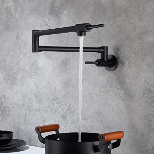 Grifo de llenado de ollas de diseño plegable con acabado negro premium de pared 5