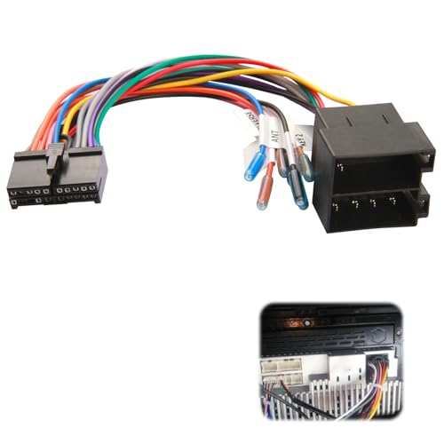 1 St&uuml;ck 20-poliger Kabeladapter auf ISO 20-poliger Kabelbaumadapter ISO-Autoradio Adapter Ersatz DIN-Bildschirm Autoradio-Kabelbaum-Anschlussadapter Kompatibel mit Lenkrad R&uuml;ckw&auml;rtssteuerungslinien