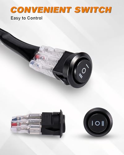 Image of BICYACO LED Light Bar Wiring Harness Kit-16AWG Wiring Kit with 12V Relay 40A Blade Fuse On Off Flush Mounted Switch DT Connector for Off Road Flood Spot Light ATV SUV UTV Boat- 2 Lead(Triangular)