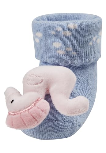 Sterntaler Baby Rasselsocken Seepferdchen Baby-Socken mit Umschlag Innenfrottee Seepferdchen-Figur und integrierter Rassel Hellblau Größe 16