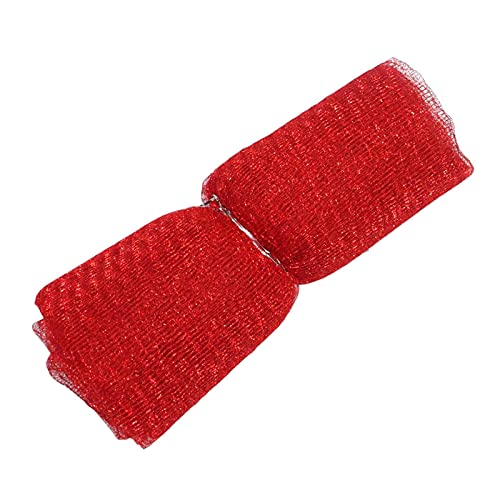 Image of Asian Hobby Crafts Flower Mesh Net Fabric for Bouquets, Trousseau Packing, Gift Wrapping, Party Decor, Sweet Box & Gift Decoration - 7 Meters (Red)