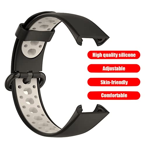 Image of YODI Soft Silicone With Metal Buckal Classic Strap Bands for Redmi Watch 2 Lite /Redmi GPS Smart Watch Only, Comfort and Flexible Straps for Men Women and Kids (BLACK-GREY)