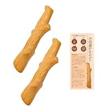 SCHITEC 犬 おもちゃ 噛む 知育玩具 歯磨き かむ玩具 食べても大丈夫 訓練玩具 犬玩具 噛み込んでも大丈夫 中型犬に適用 (中型－２個セット, 木の棒の形)
