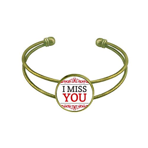 El dAa de San ValentAn te echo de menos Pulsera Brazalete Retro Joyas De PuAo Abierto