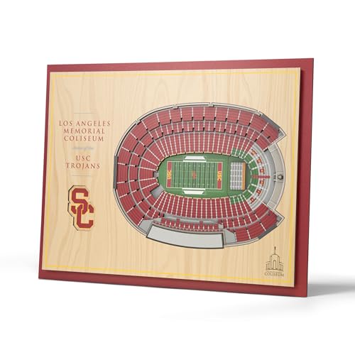 YouTheFan NCAA USC Trojans 5-Layer StadiumView 3D Wall Art - Los Angeles Memorial Coliseum