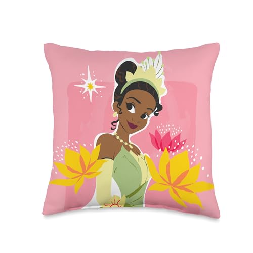 Image of Disney Princess Tiana Pink Throw Pillow