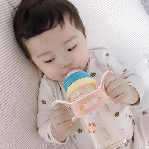 Dryxog 4 Stück Breitkalibriger Quadratischer Flaschengriff, Babyflaschen Griffe, Baby Flasche Griffe Silikon, Babyflaschen Griff, Silikon Flaschengriffhalter für AußEndurchmesser üBer 6cm Flasche
