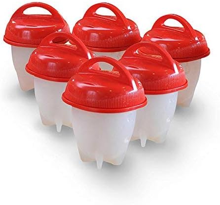 6-Pack Egg Cooker Cups Bundle Set with FREE BONUS Egg Timer, Egg Separator, & Holder By Clasier–BPA Free, Non-Stick Silicone-Cook Hard Boiled, Poached, Steamed Eggs Vegetable Omelets Without the Shell