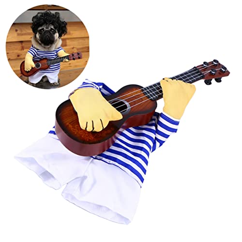 GANAZONO Tocando Guitarra Roupas Engraçadas Para Cães Adereço De De Guitarra De Cachorro Engraçado C
