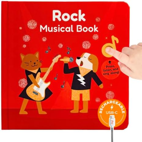 Cali's Books Rock Music Books for Toddlers 1-3 - Singing Button S...