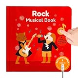 Cali's Books Rock Music Books for Toddlers 1-3 - Singing Button Sound Board Book for 2 Year Old Children, Musical Toddler Rock Songs Toys, 18 Month Interactive Learning Toy, USB-C Rechargeable
