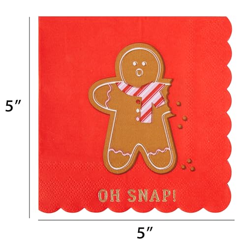 Servilletas C.R. Gibson Holiday Gingerbread 20 Unidades 5" miniatura 4