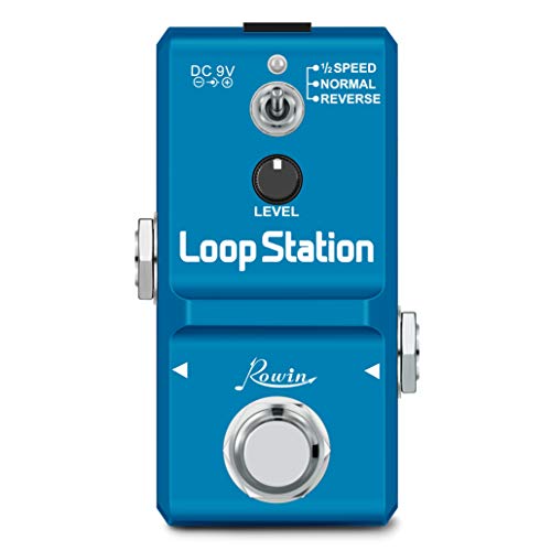 Rowin Loop Station Looper Effects Pedal with SD Card for 10 Minutes of Looping, Unlimited Overdubs,1/2 time, and Reverse Rowin Loop Station Looper Effects Pedal with SD Card for 10 Minutes of Looping, Unlimited Overdubs,1/2 time, and Reverse